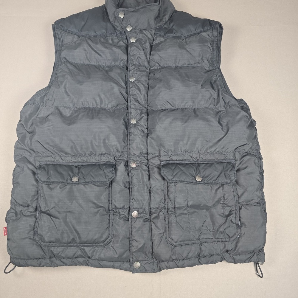 Levi's Standard Fit Puffer Vest Mens XXL Black Insulated Full Zip Gilet 2011
